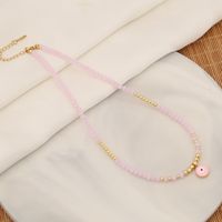 Wholesale Vintage Style Devil's Eye Stainless Steel Artificial Crystal Copper Beaded Handmade 18K Gold Plated Pendant Necklace sku image 3