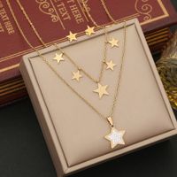 Wholesale Simple Style Star Heart Shape Crown 304 Stainless Steel Copper Plating 18K Gold Plated Zircon Pendant Necklace sku image 4