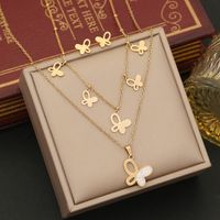 Wholesale Simple Style Star Heart Shape Crown 304 Stainless Steel Copper Plating 18K Gold Plated Zircon Pendant Necklace sku image 5