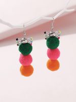 1 Pair Cute Funny Novelty Color Block Patchwork Enamel Alloy Woolen Ear Hook sku image 1