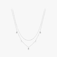 Ig Style Elegant Water Droplets Sterling Silver Gra Plating Inlay Moissanite Rhodium Plated Necklace main image 6