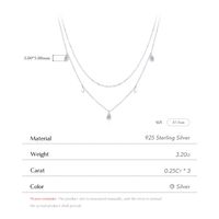 Ig Style Elegant Water Droplets Sterling Silver Gra Plating Inlay Moissanite Rhodium Plated Necklace main image 7