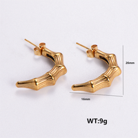 1 Pair Vintage Style Solid Color Plating 304 Stainless Steel 18K Gold Plated Ear Studs sku image 5