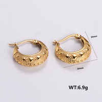 1 Pair Vintage Style Solid Color Plating 304 Stainless Steel 18K Gold Plated Ear Studs main image 5