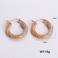 1 Pair Vintage Style Solid Color Plating 304 Stainless Steel 18K Gold Plated Ear Studs sku image 4