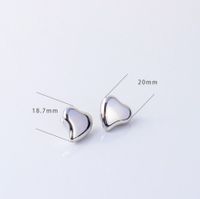 1 Pair Lady Korean Style Heart Shape Plating Stainless Steel Ear Studs sku image 2