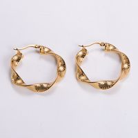 1 Pair Vintage Style Solid Color Plating 304 Stainless Steel 18K Gold Plated Ear Studs sku image 7