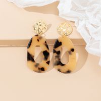1 Piece Simple Style Commute Circle Round Lacquer Painting Plating Hollow Out Arylic Metal Gold Plated Drop Earrings main image 5