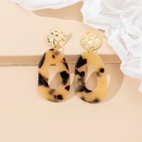 1 Piece Simple Style Commute Circle Round Lacquer Painting Plating Hollow Out Arylic Metal Gold Plated Drop Earrings sku image 1