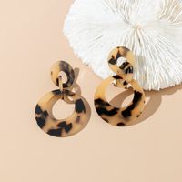 1 Piece Simple Style Commute Circle Round Lacquer Painting Plating Hollow Out Arylic Metal Gold Plated Drop Earrings main image 7