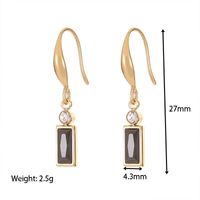 Fashion Geometric Titanium Steel Plating Zircon Earrings 1 Pair sku image 1