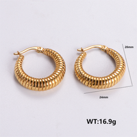1 Pair Vintage Style Solid Color Plating 304 Stainless Steel 18K Gold Plated Ear Studs sku image 3