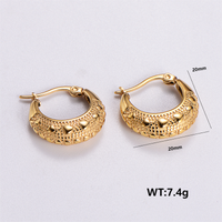 1 Pair Vintage Style Solid Color Plating 304 Stainless Steel 18K Gold Plated Ear Studs main image 8