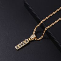 Hip-hop Punk Logo Letter Stainless Steel Alloy Plating Inlay Rhinestones White Gold Plated Gold Plated Men's Pendant Necklace main image 4