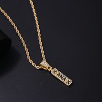 Hip-hop Punk Logo Letter Stainless Steel Alloy Plating Inlay Rhinestones White Gold Plated Gold Plated Men's Pendant Necklace main image 2