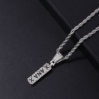 Hip-hop Punk Logo Letter Stainless Steel Alloy Plating Inlay Rhinestones White Gold Plated Gold Plated Men's Pendant Necklace main image 3
