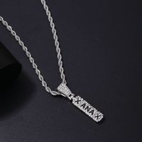 Hip-hop Punk Logo Letter Stainless Steel Alloy Plating Inlay Rhinestones White Gold Plated Gold Plated Men's Pendant Necklace main image 5