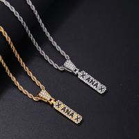 Hip-hop Punk Logo Letter Stainless Steel Alloy Plating Inlay Rhinestones White Gold Plated Gold Plated Men's Pendant Necklace main image 1
