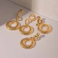 1 Pair IG Style Vintage Style Texture Circle Snake-Shaped Ea565201 Plating 304 Stainless Steel Drop Earrings main image 2