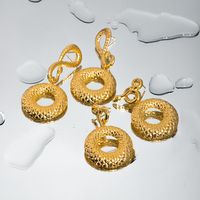 1 Pair IG Style Vintage Style Texture Circle Snake-Shaped Ea565201 Plating 304 Stainless Steel Drop Earrings main image 1