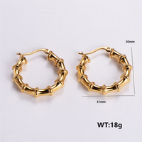 1 Pair Vintage Style Solid Color Plating 304 Stainless Steel 18K Gold Plated Ear Studs sku image 5