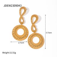 1 Pair IG Style Vintage Style Texture Circle Snake-Shaped Ea565201 Plating 304 Stainless Steel Drop Earrings sku image 2