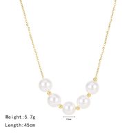 Retro Geometric Stainless Steel Plating Artificial Pearls Necklace sku image 1