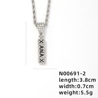 Hip-hop Punk Logo Letter Stainless Steel Alloy Plating Inlay Rhinestones White Gold Plated Gold Plated Men's Pendant Necklace sku image 2
