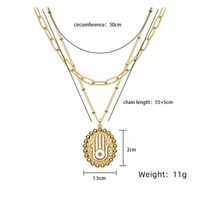 Wholesale Jewelry Commute Solid Color Alloy Iron Plating Layered Necklaces sku image 1