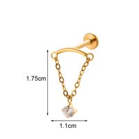 1 Piece Ig Style Vintage Style Geometric Flower Bow Knot Plating Inlay Titanium Alloy Zircon 18k Gold Plated Lip Stud Ear Studs main image 9