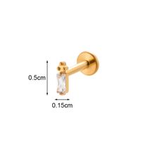 1 Piece Ig Style Vintage Style Geometric Flower Bow Knot Plating Inlay Titanium Alloy Zircon 18k Gold Plated Lip Stud Ear Studs sku image 3