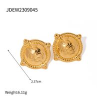 304 Stainless Steel 18K Gold Plated IG Style Snake Rings Earrings sku image 1