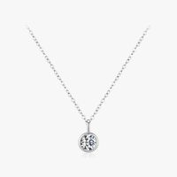 Ig Style Elegant Round Sterling Silver Gra Plating Inlay Moissanite Rhodium Plated Pendant Necklace main image 6