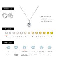 Ig Style Elegant Round Sterling Silver Gra Plating Inlay Moissanite Rhodium Plated Pendant Necklace main image 2