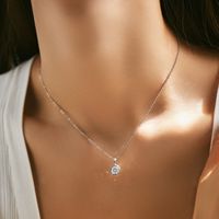 Ig Style Elegant Round Sterling Silver Gra Plating Inlay Moissanite Rhodium Plated Pendant Necklace main image 1