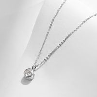 Ig Style Elegant Round Sterling Silver Gra Plating Inlay Moissanite Rhodium Plated Pendant Necklace main image 5