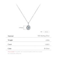 Ig Style Elegant Round Sterling Silver Gra Plating Inlay Moissanite Rhodium Plated Pendant Necklace main image 7