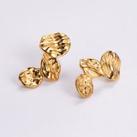 1 Pair Vintage Style Irregular Solid Color Plating 304 Stainless Steel 18K Gold Plated Ear Studs sku image 2