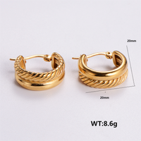 1 Pair Vintage Style Irregular Solid Color Plating 304 Stainless Steel 18K Gold Plated Ear Studs sku image 6