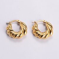 1 Pair Vintage Style Irregular Solid Color Plating 304 Stainless Steel 18K Gold Plated Ear Studs sku image 7
