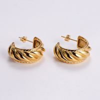 1 Pair Vintage Style Irregular Solid Color Plating 304 Stainless Steel 18K Gold Plated Ear Studs sku image 9