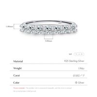 Ig Style Elegant Round Sterling Silver Gra Plating Inlay Moissanite Rhodium Plated Rings main image 9