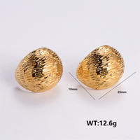 1 Pair Vintage Style C Shape Round Plating 304 Stainless Steel 18K Gold Plated Ear Studs main image 6