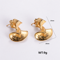 1 Pair Vintage Style C Shape Round Plating 304 Stainless Steel 18K Gold Plated Ear Studs sku image 5
