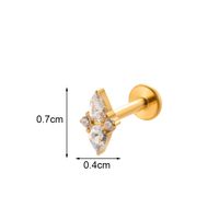 1 Piece Ig Style Vintage Style Geometric Flower Bow Knot Plating Inlay Titanium Alloy Zircon 18k Gold Plated Lip Stud Ear Studs sku image 12