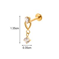 1 Piece Ig Style Vintage Style Geometric Flower Bow Knot Plating Inlay Titanium Alloy Zircon 18k Gold Plated Lip Stud Ear Studs sku image 16