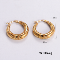 1 Pair Vintage Style Irregular Solid Color Plating 304 Stainless Steel 18K Gold Plated Ear Studs main image 7