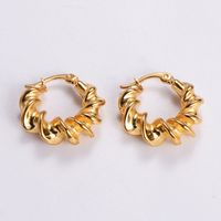 1 Pair Vintage Style Irregular Solid Color Plating 304 Stainless Steel 18K Gold Plated Ear Studs sku image 2