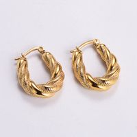 1 Pair Vintage Style Irregular Solid Color Plating 304 Stainless Steel 18K Gold Plated Ear Studs sku image 4