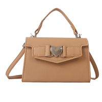 Women's Pu Leather Heart Shape Solid Color Streetwear Square Lock Clasp Handbag sku image 1
